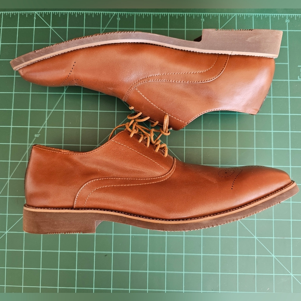 Golaiman Classic Brown Leather Men's Shoes Size 14 - Picture 5 of 9